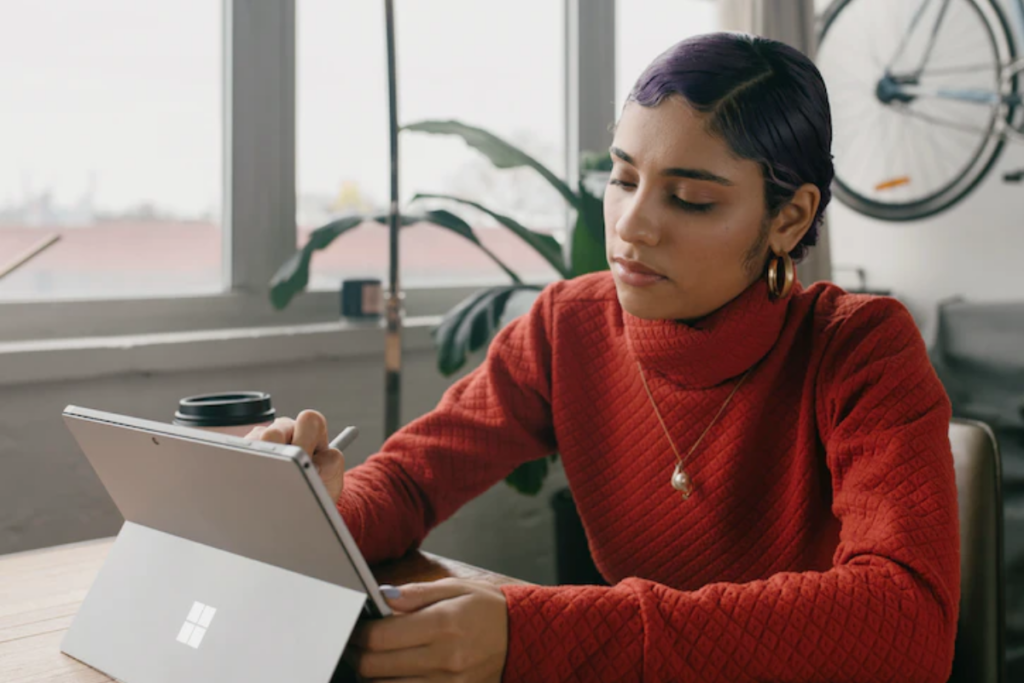 ThinkShare Dynamics Sales Services - Female at Windows Surface